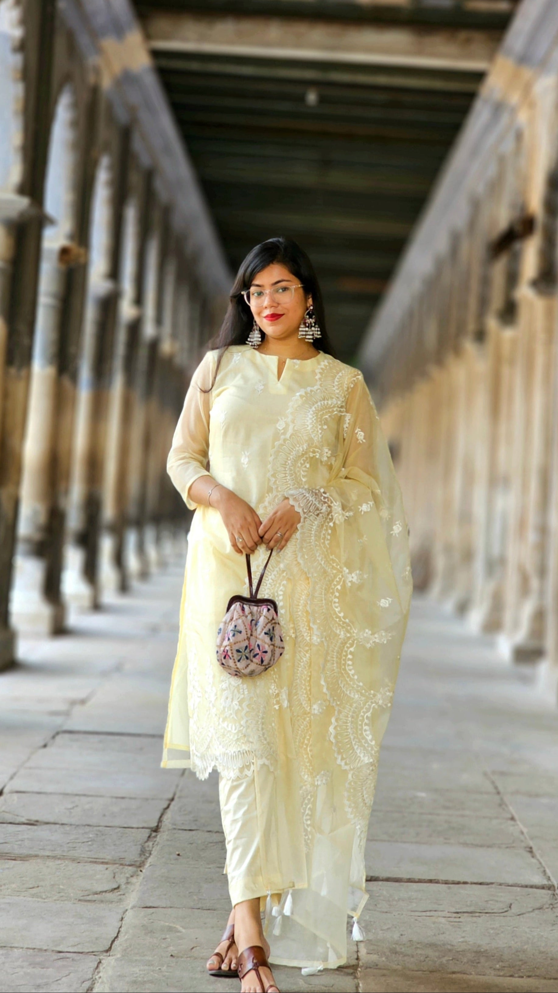 ORGANZA EMBROIDRED SUIT SET