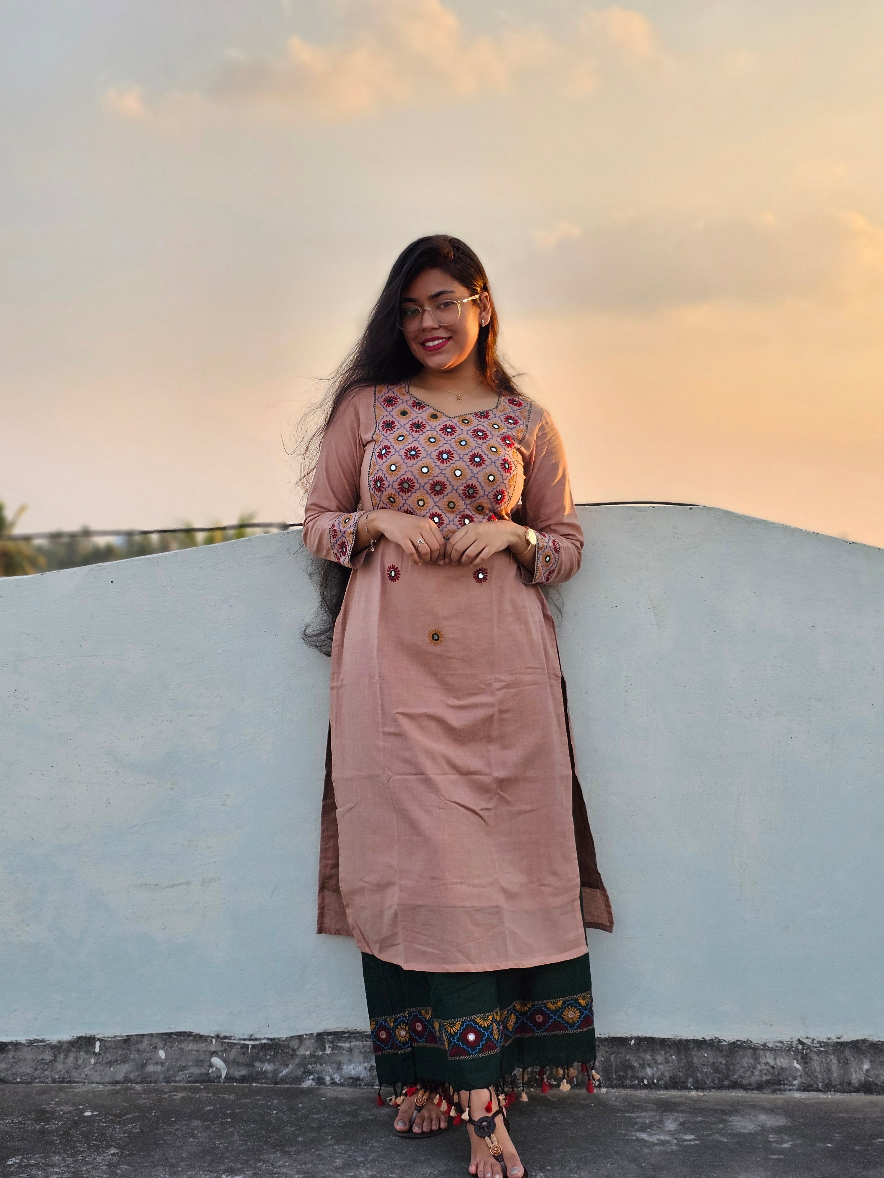 Handloom Kantha Kurta Pant Set
