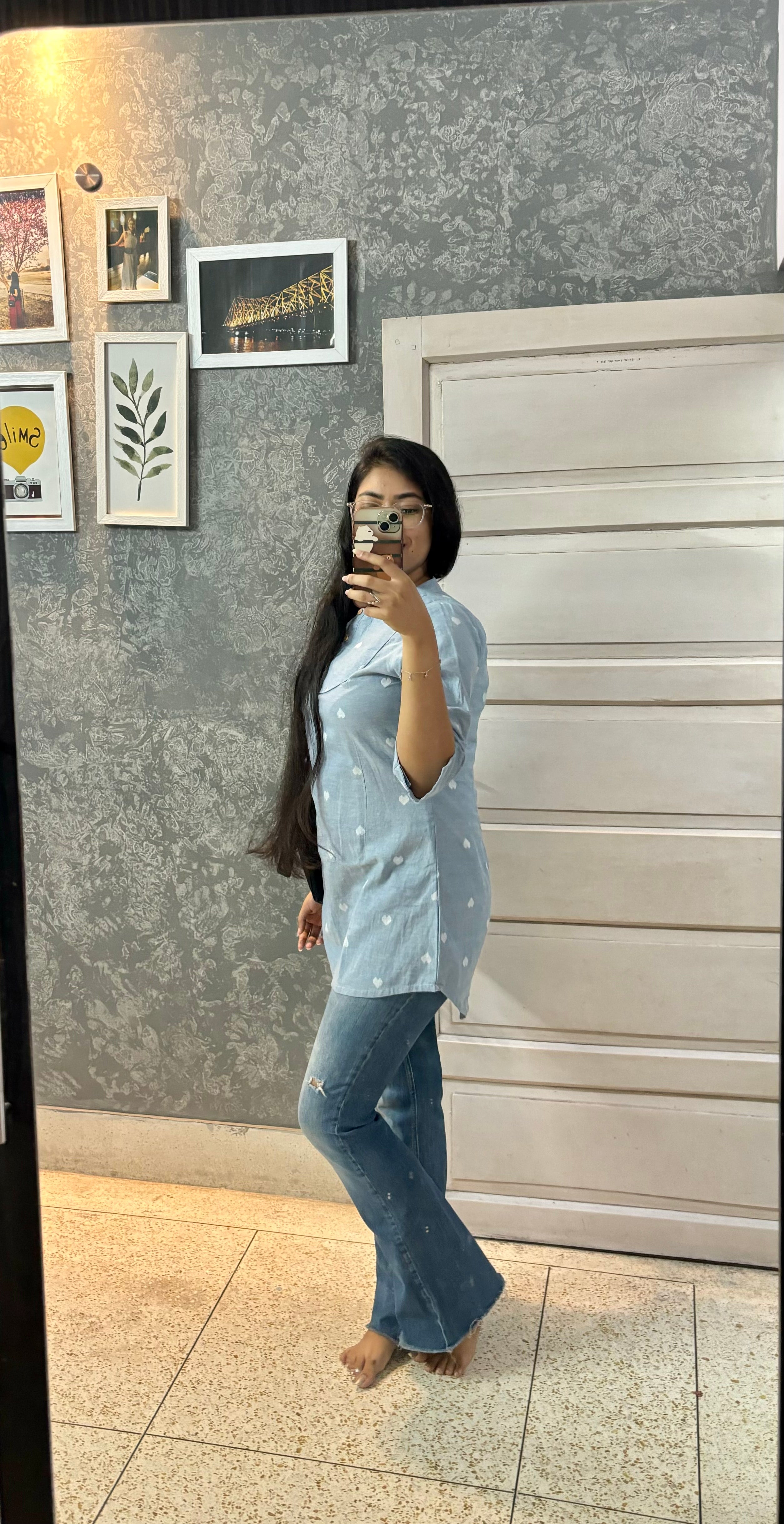 All My Heart – Powder Blue Handloom Top