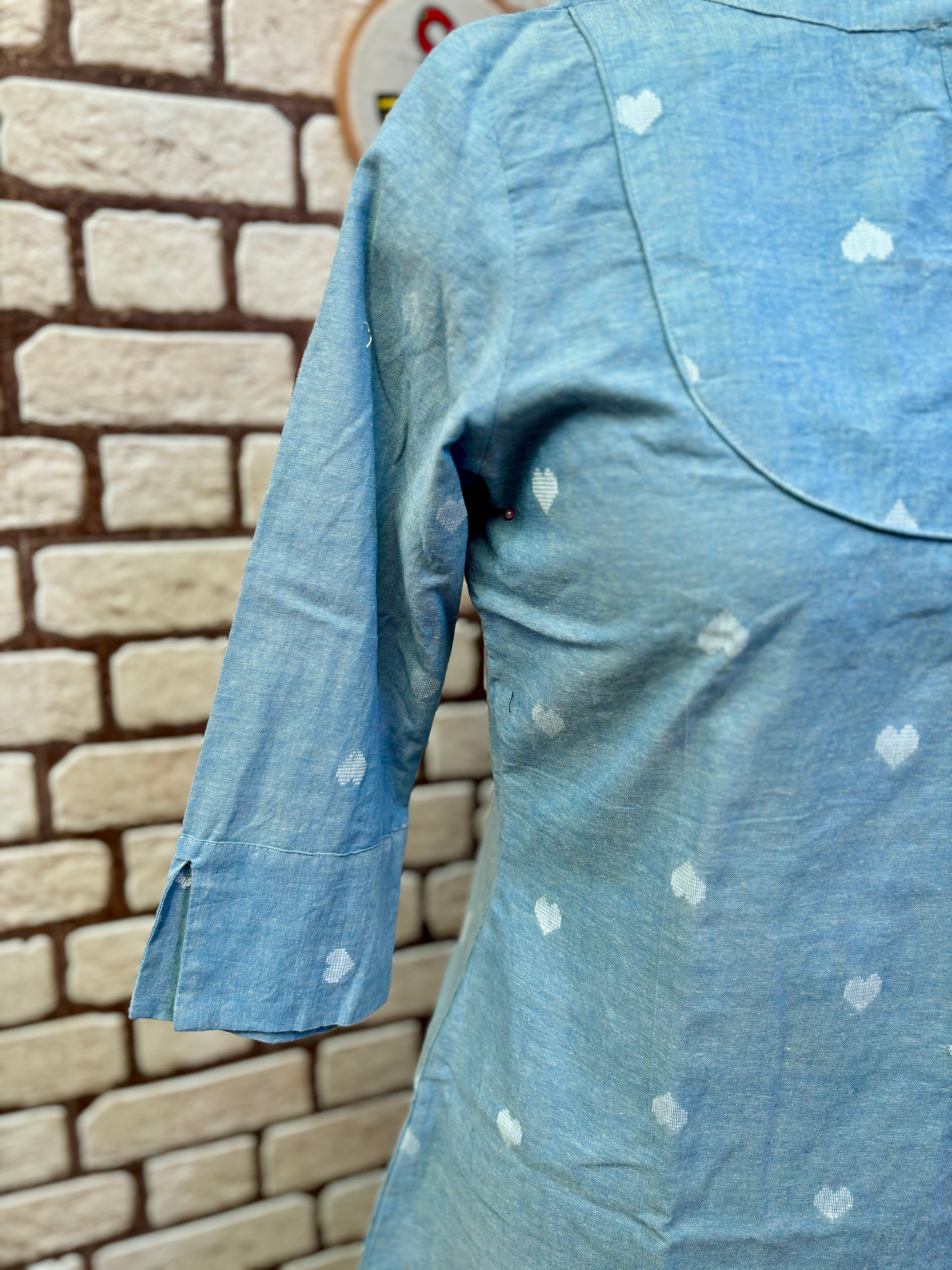 All My Heart – Powder Blue Handloom Top