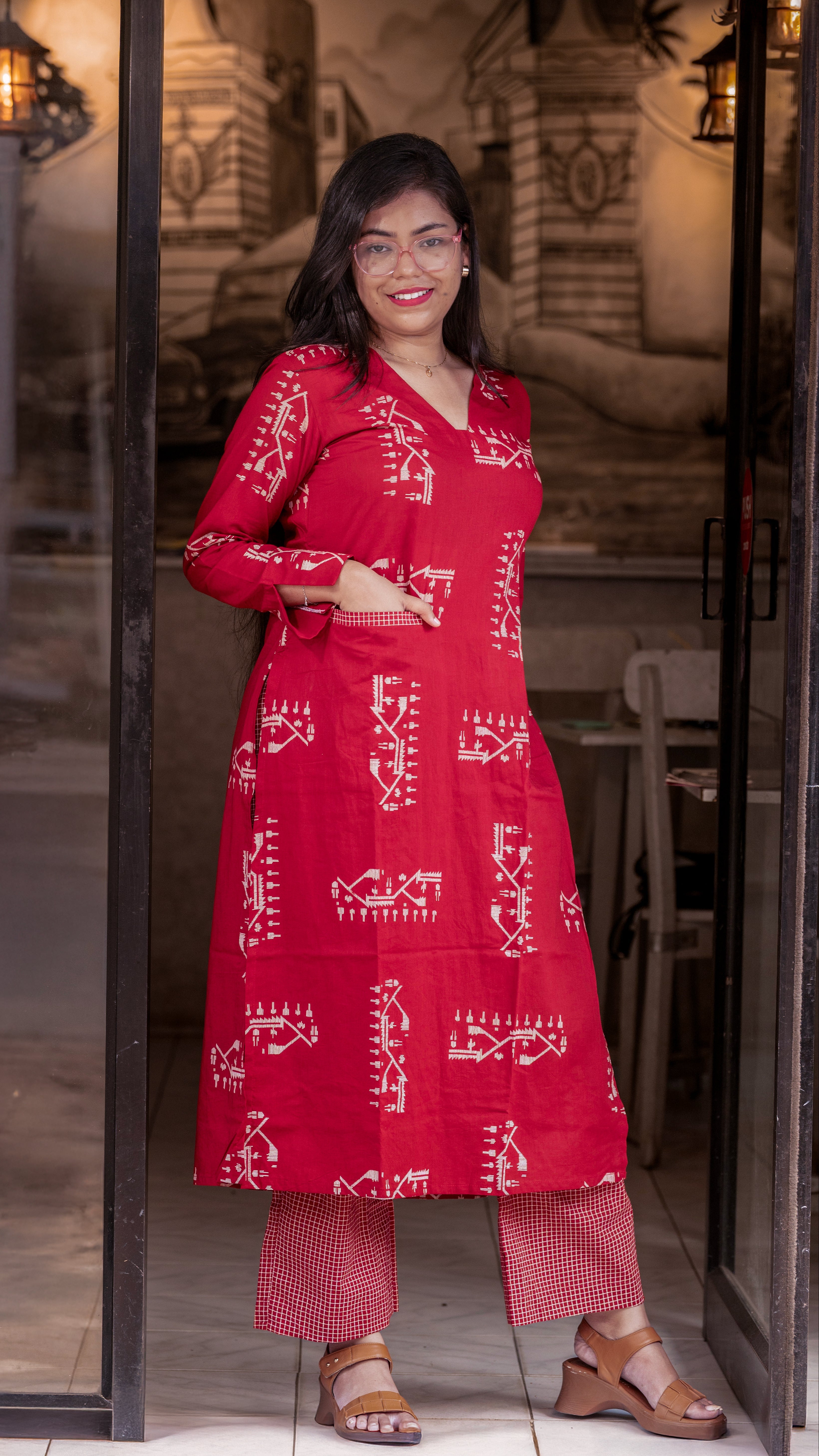 Rust Maroon Nivaari Daftar-Fit