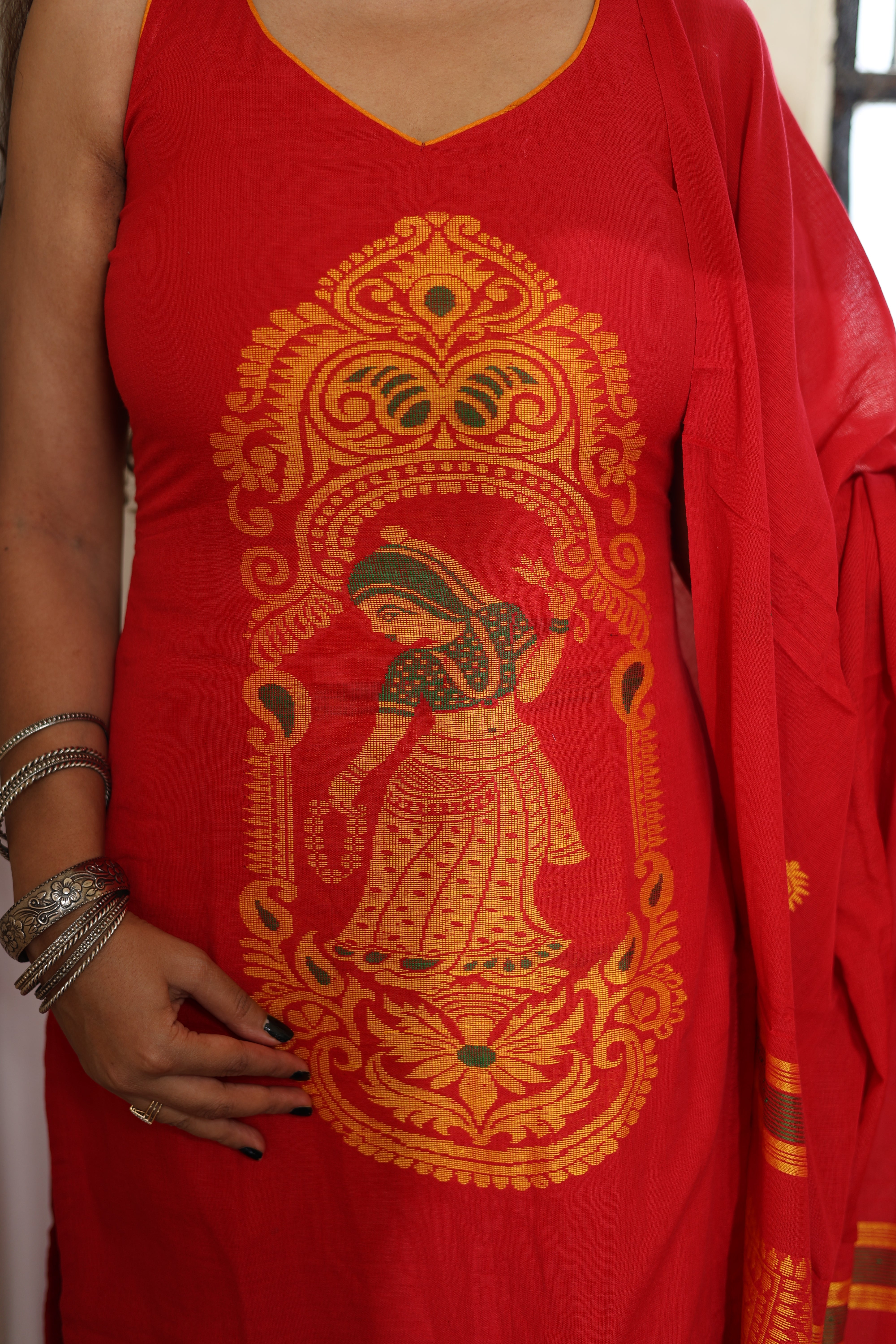 Jamdani Baluchari Suit Set