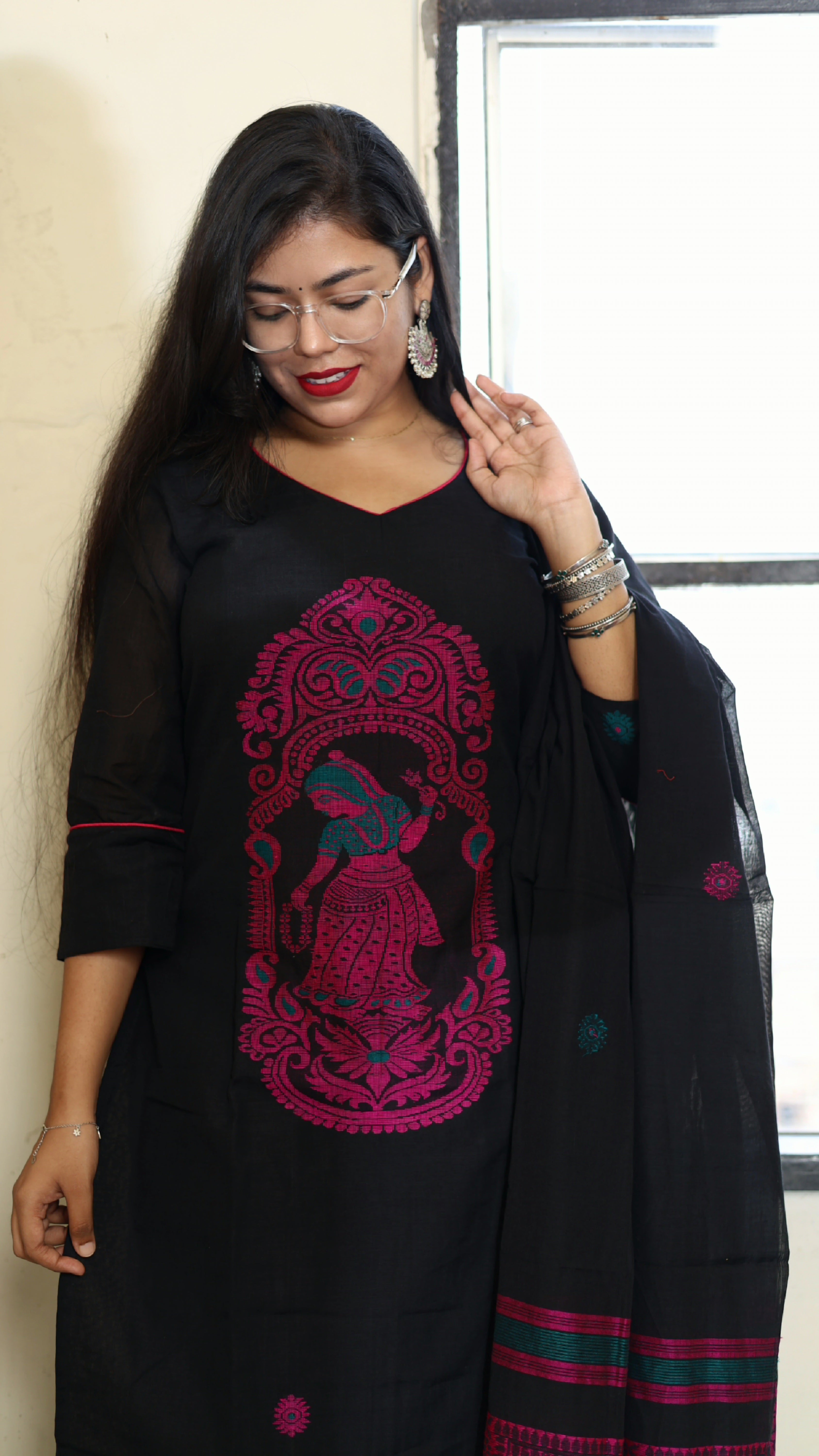 Jamdani Baluchari Suit Set