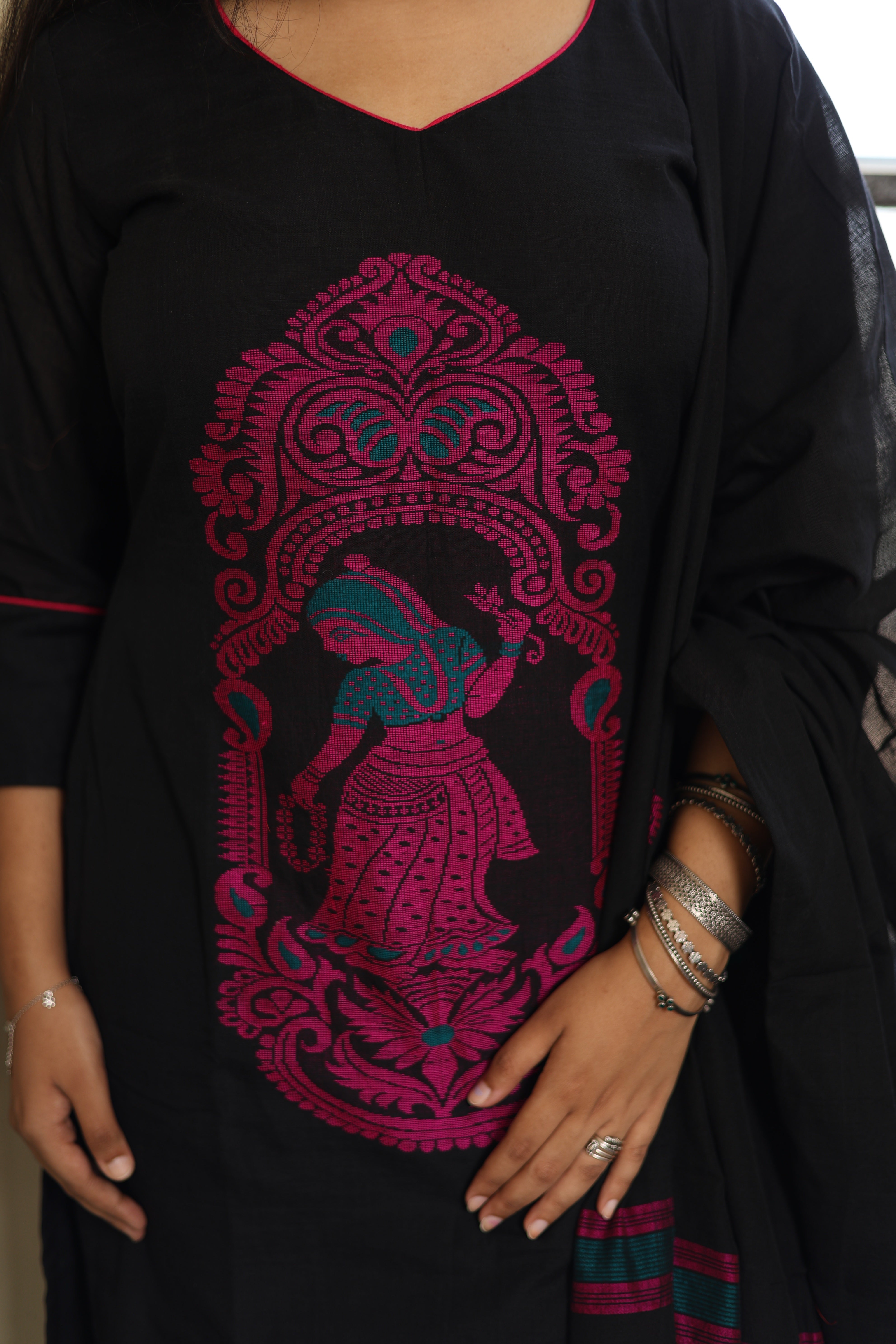 Jamdani Baluchari Suit Set