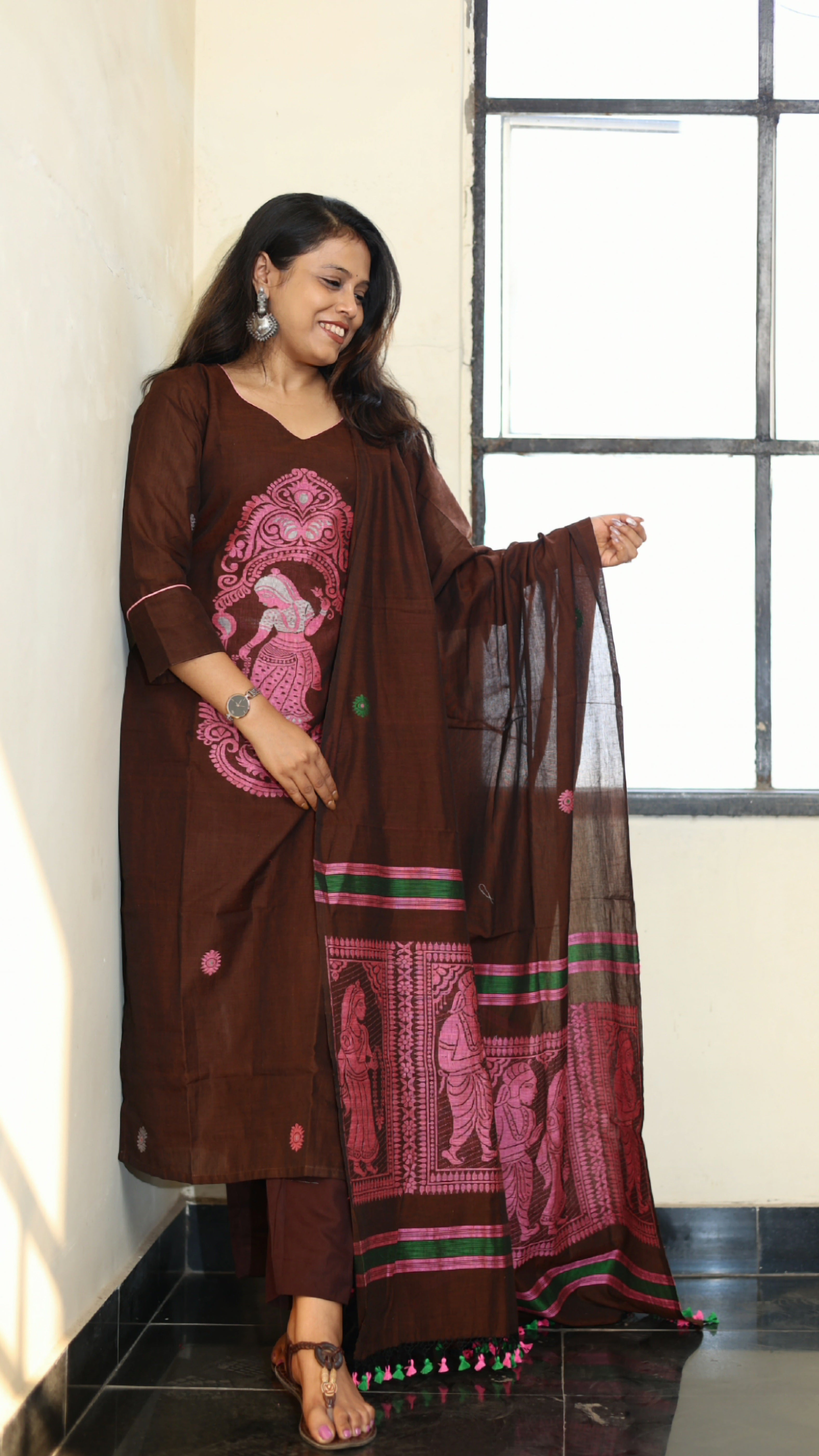Jamdani Baluchari Suit Set