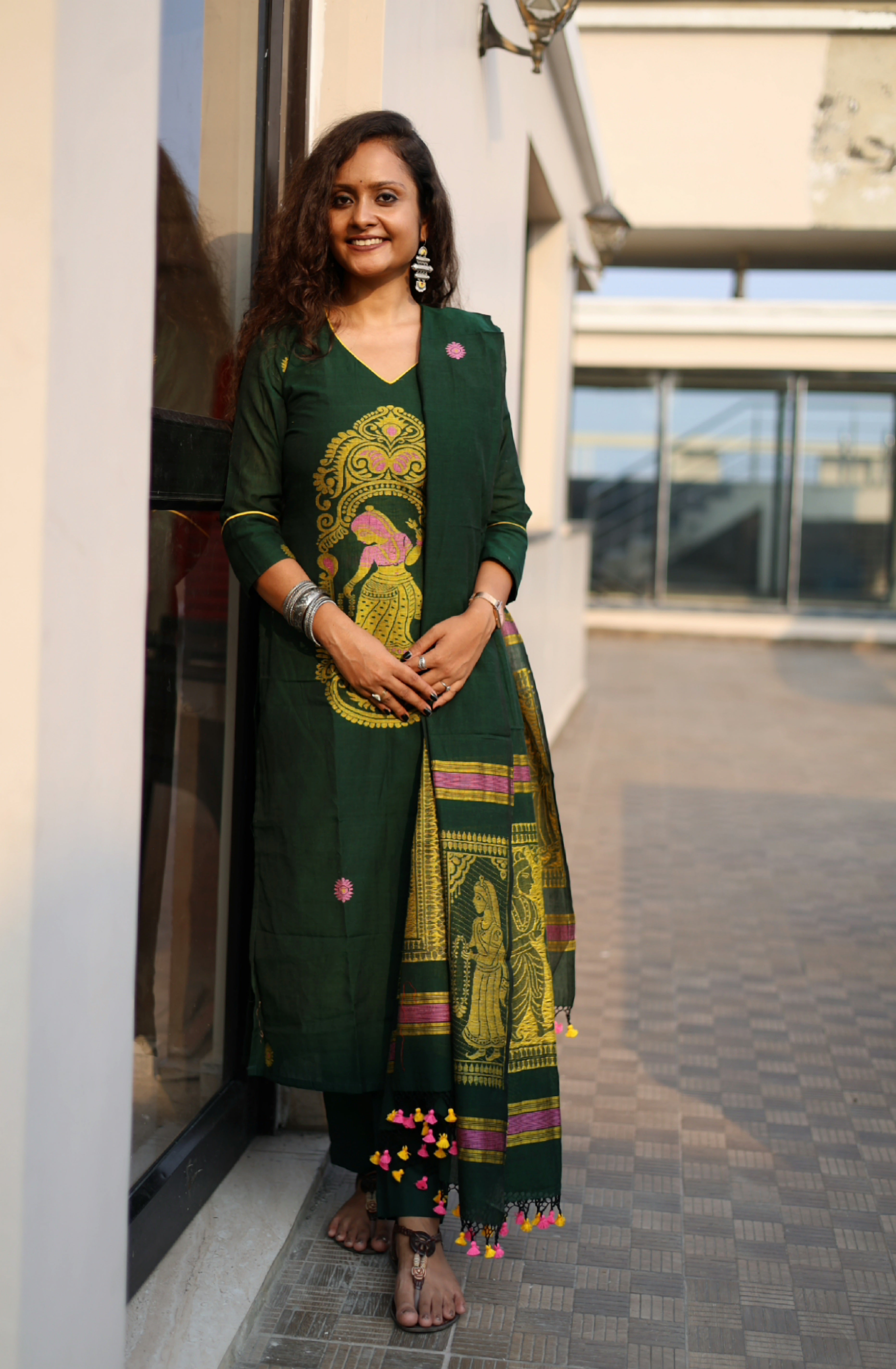 Jamdani Baluchari Suit Set