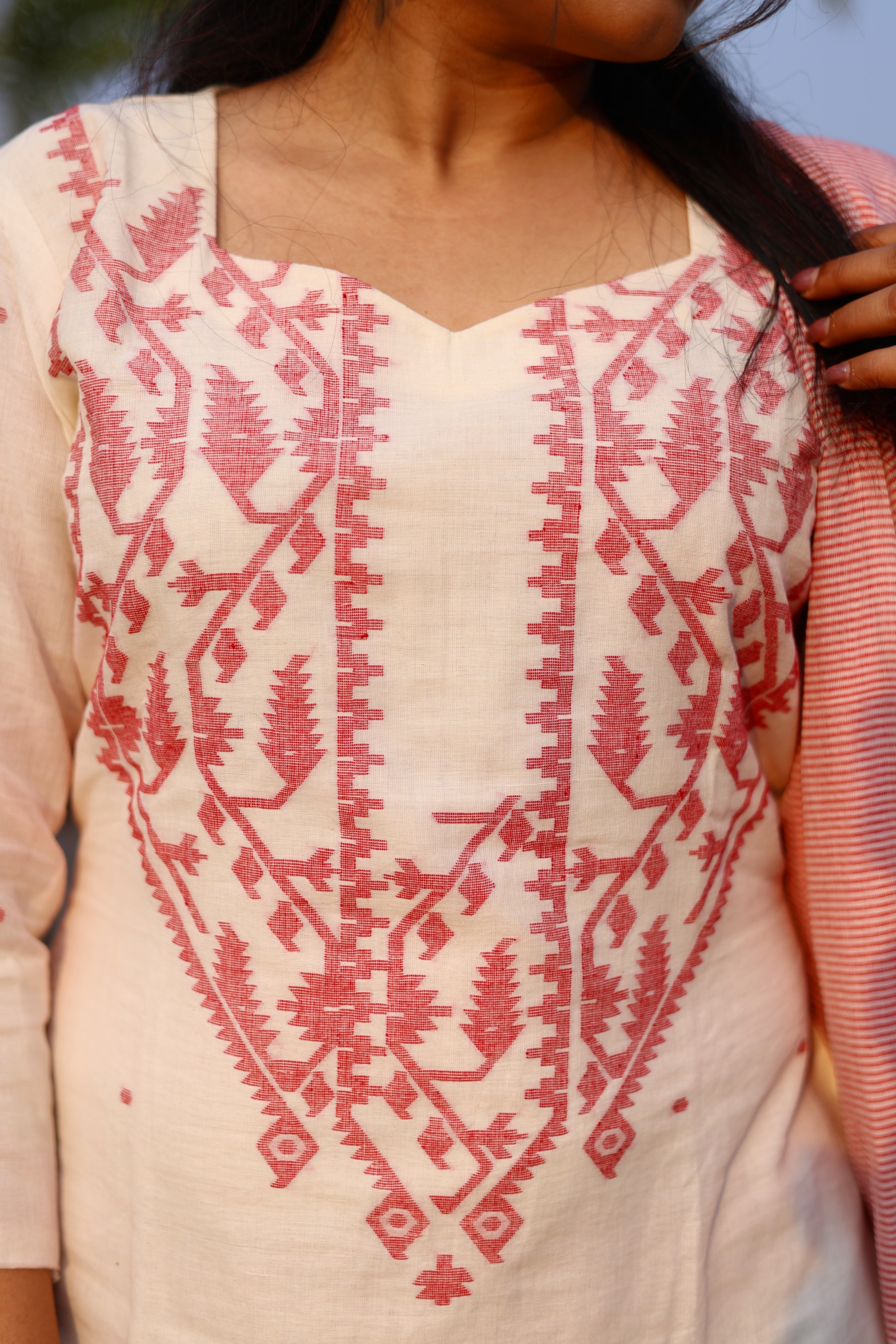 Handloom "REKHA" Jamdani Suit Set