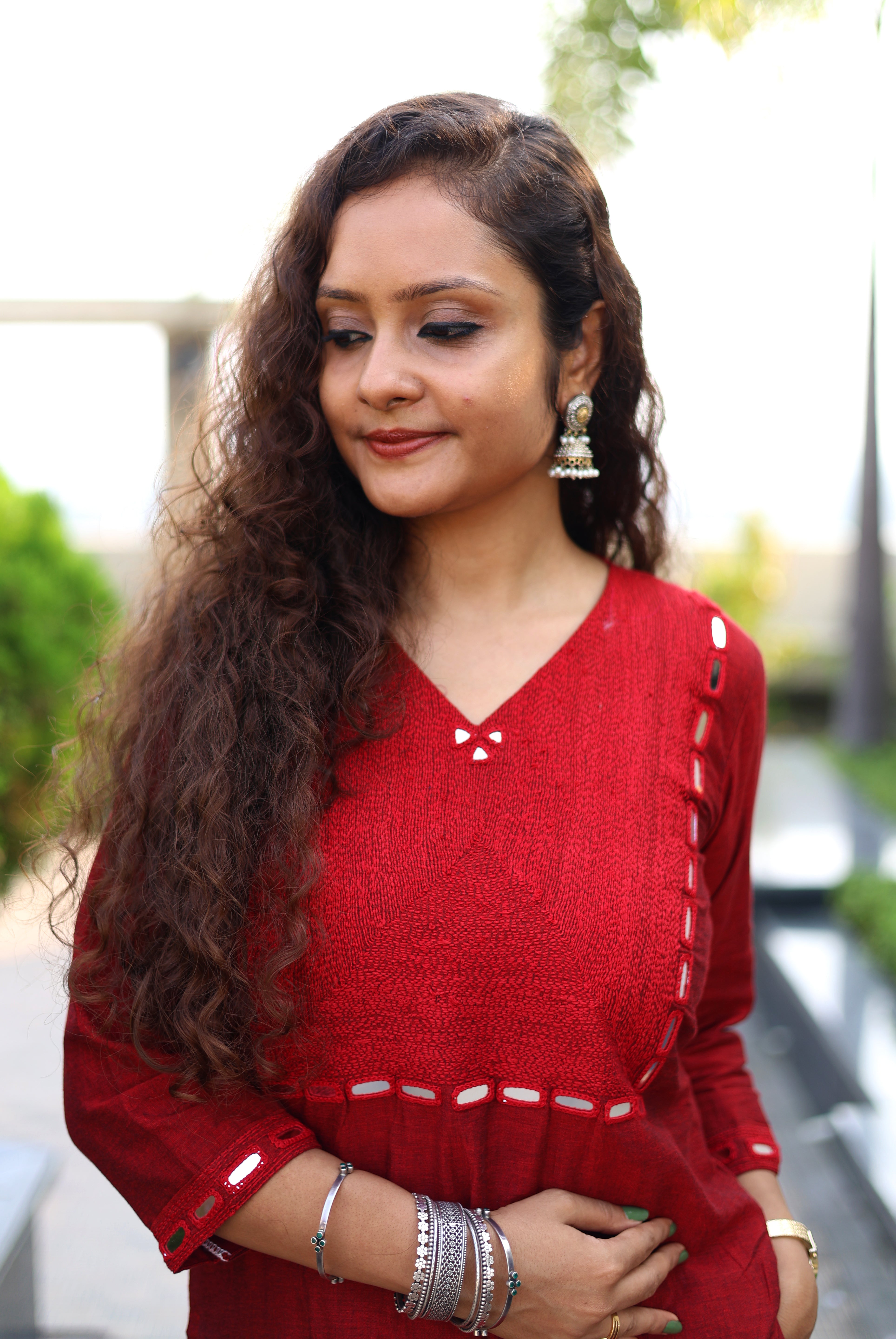 Niraa Handloom Kurta - Maroon
