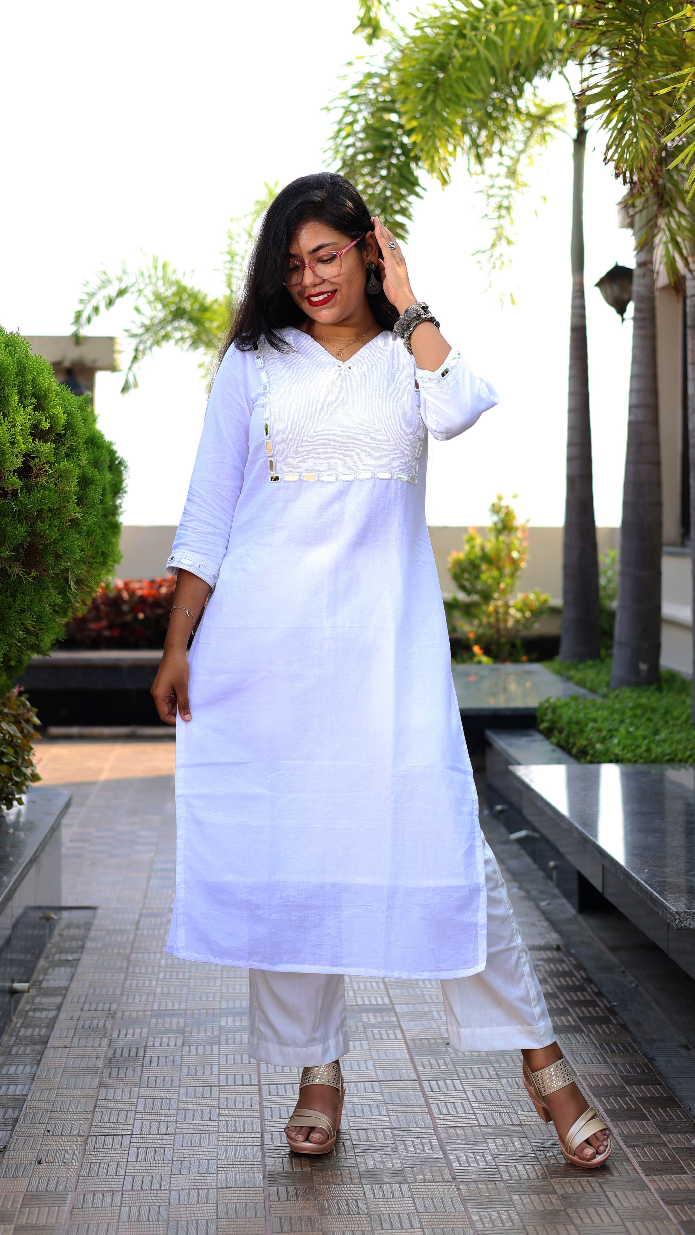Niraa Handloom Kurta - White
