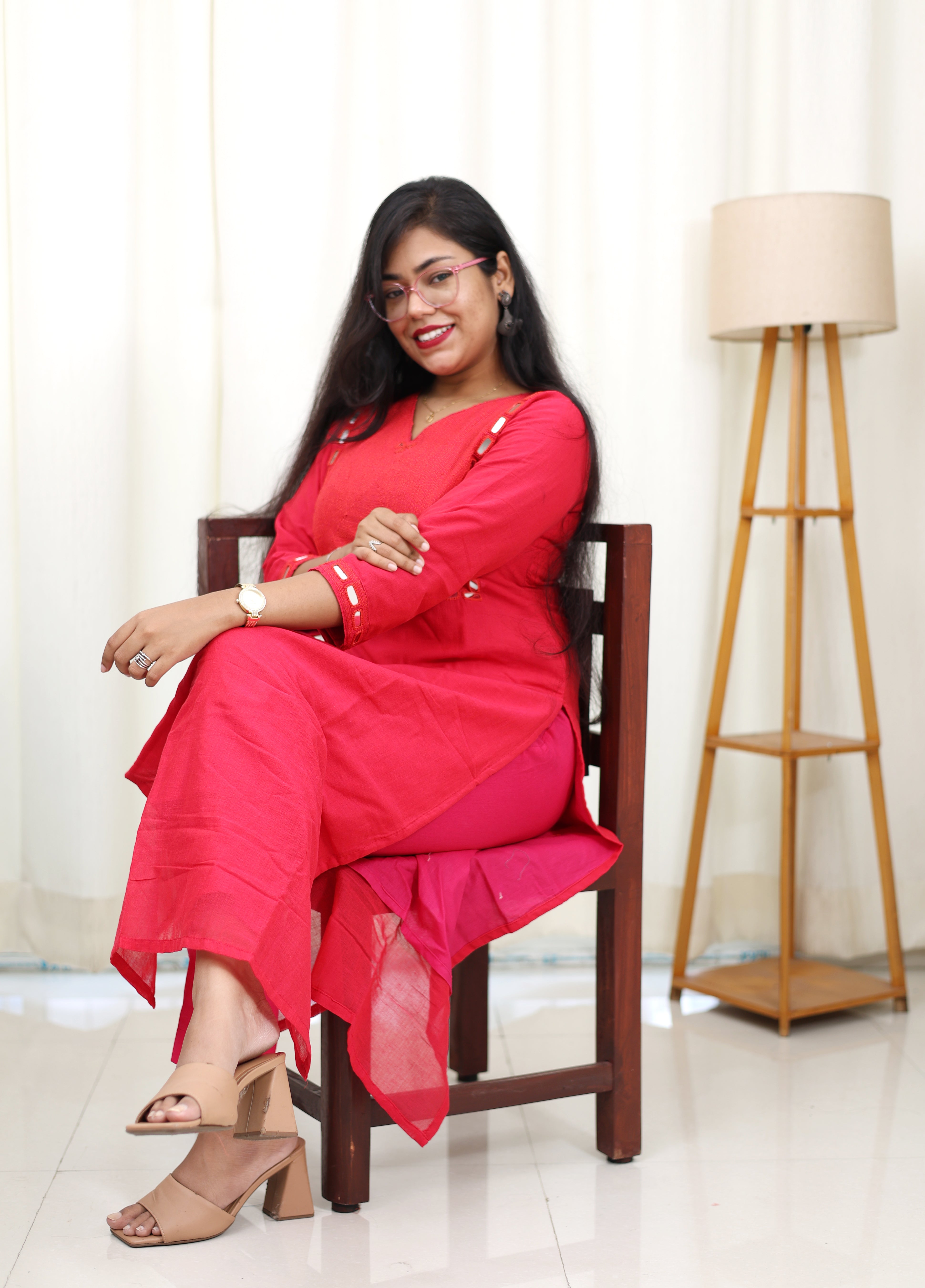 Niraa Handloom Kurta - Rose