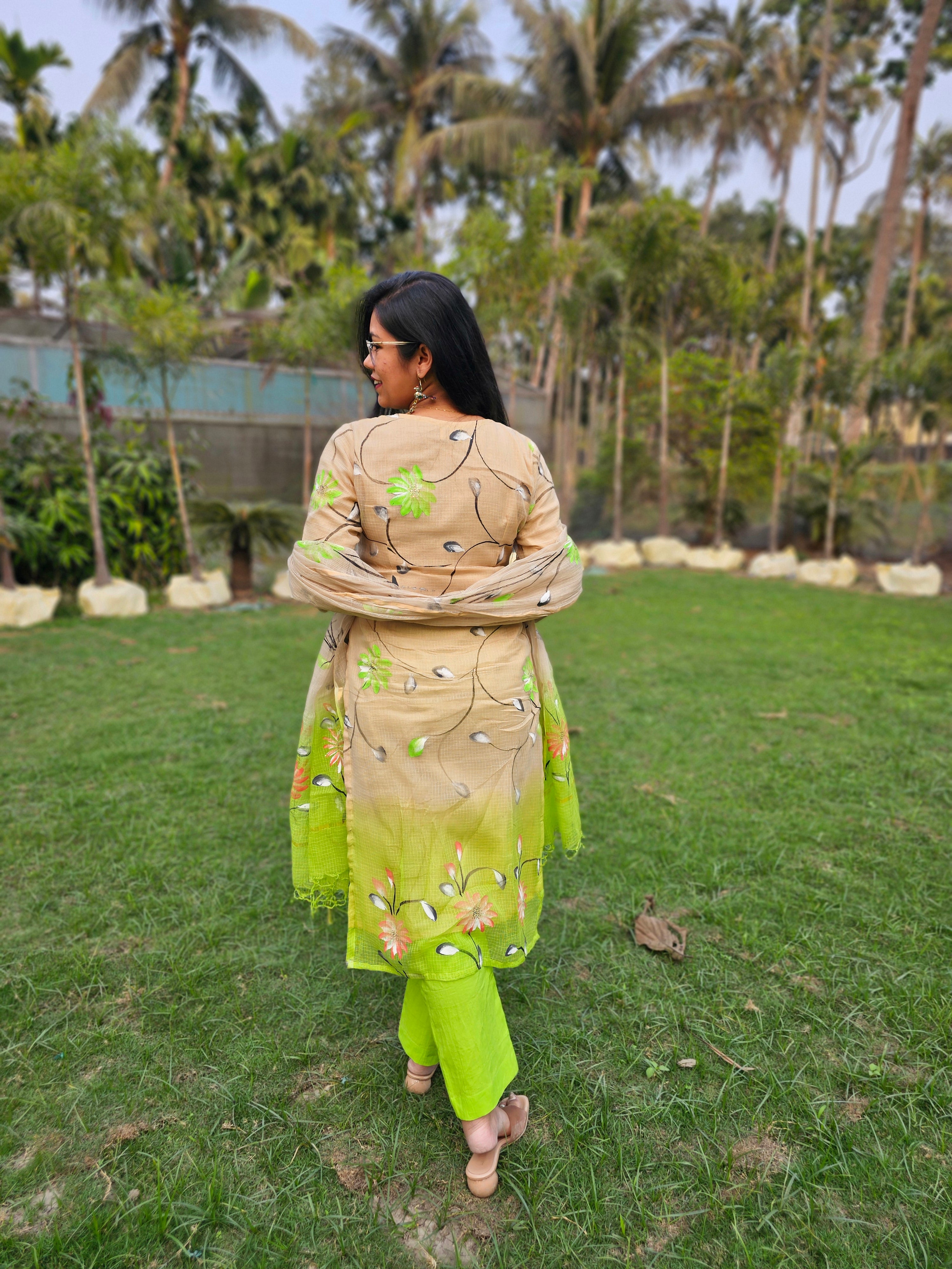 Sunheri – Pure Cotton Kota Doriya Suit Set