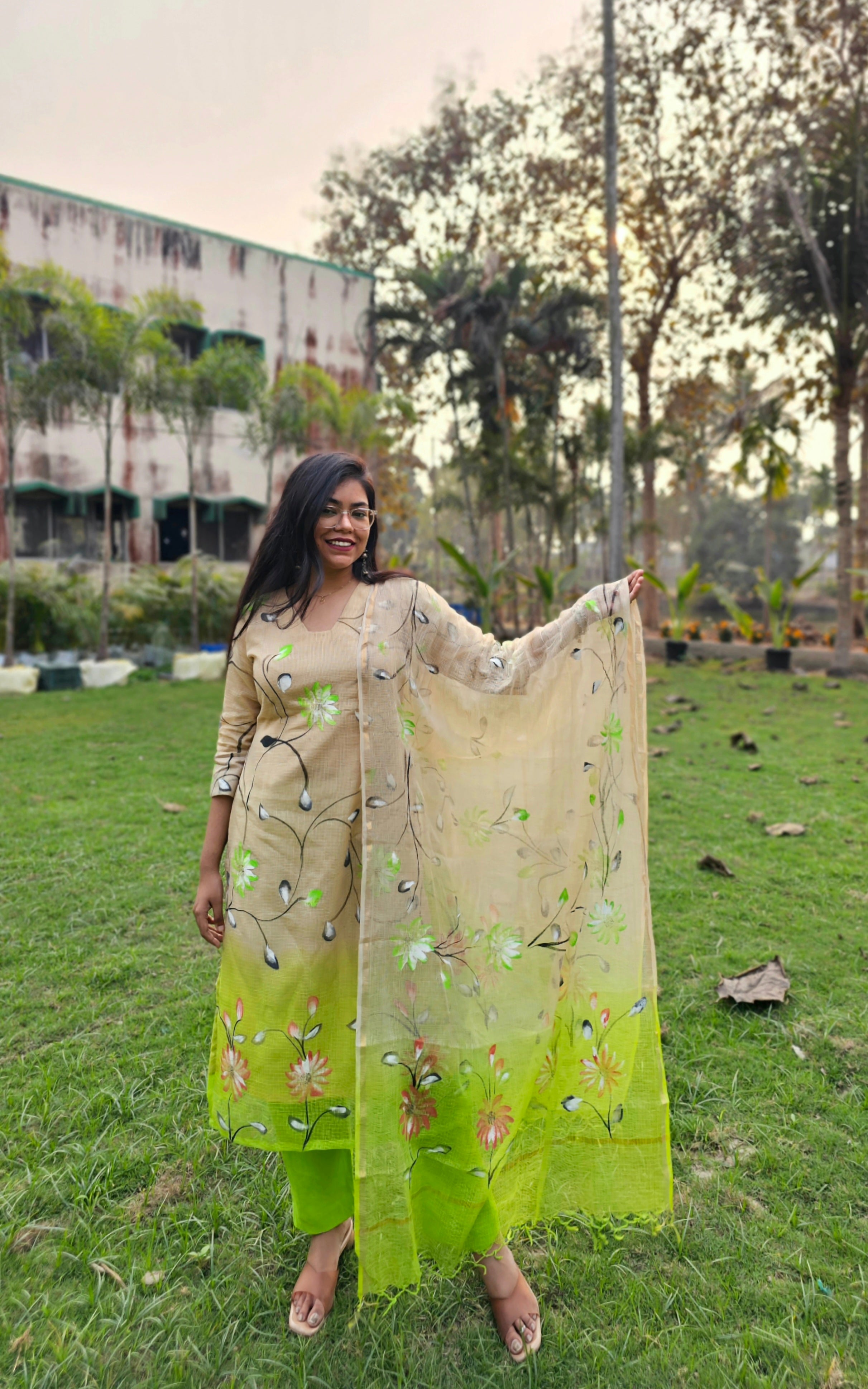 Sunheri – Pure Cotton Kota Doriya Suit Set