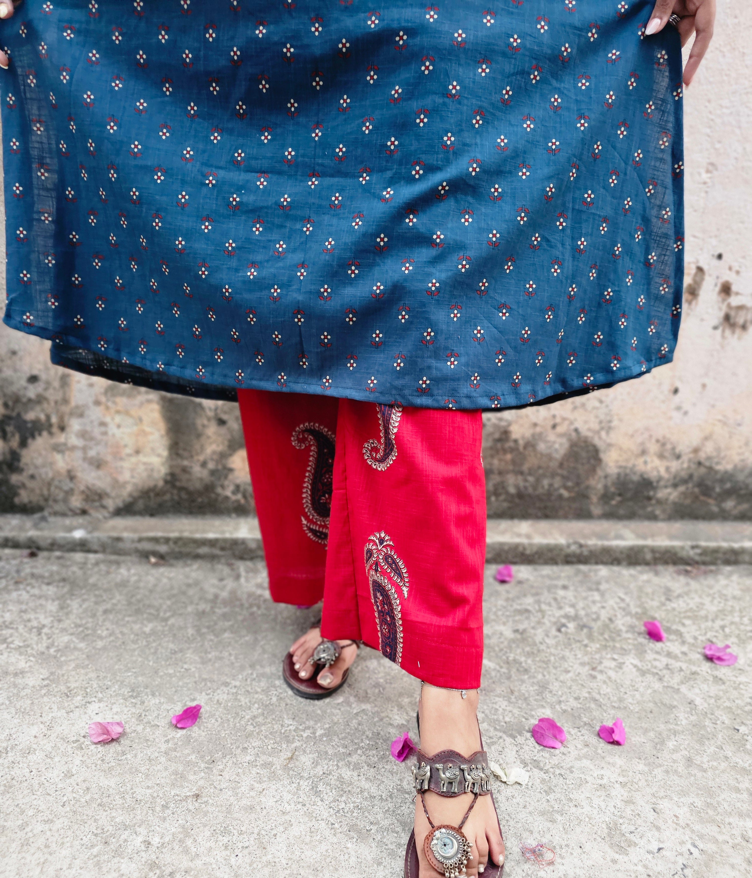 Blue Rust khadi cotton set