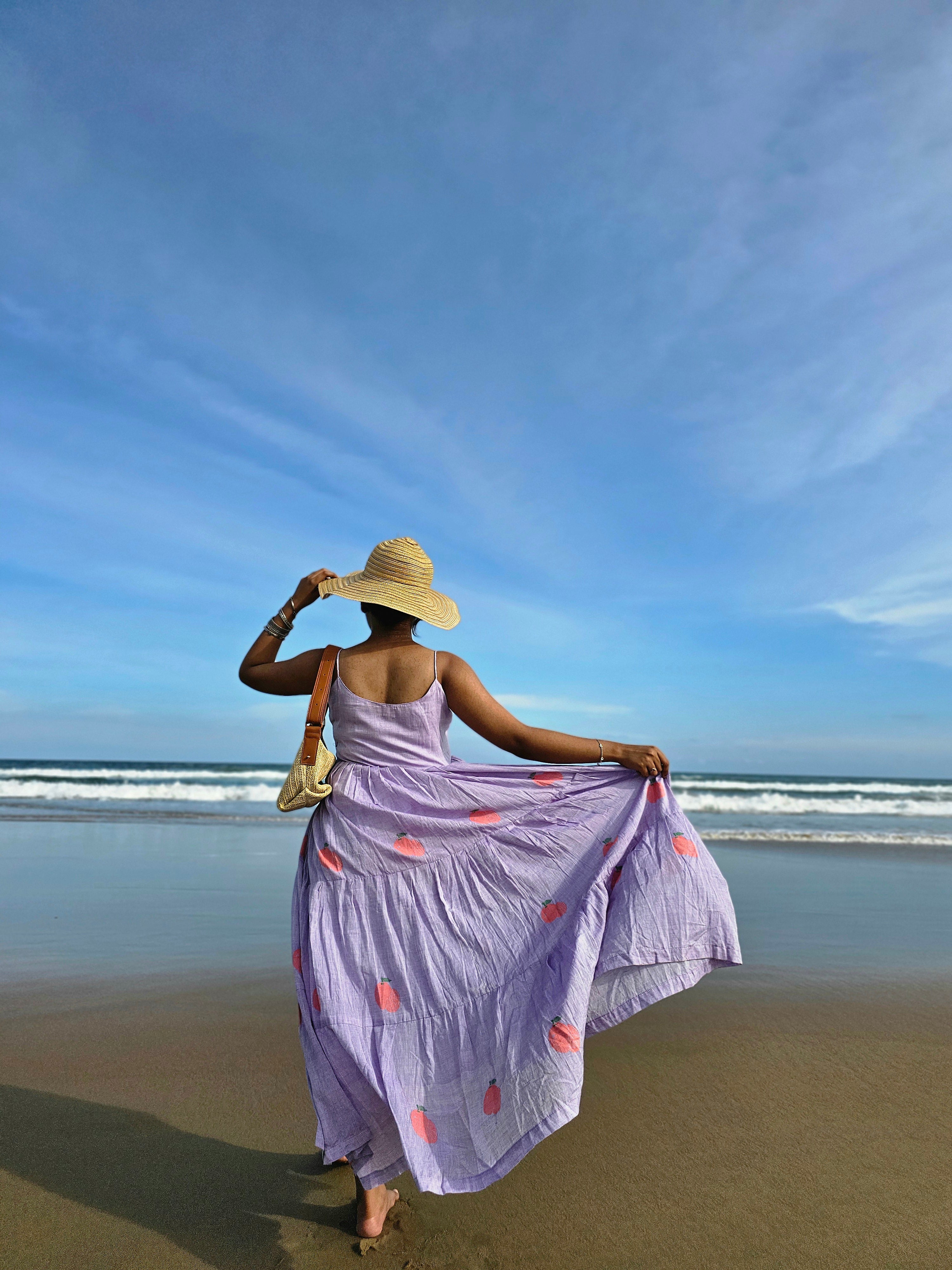 Tangerine Handloom Jamdani Dress- Lavender