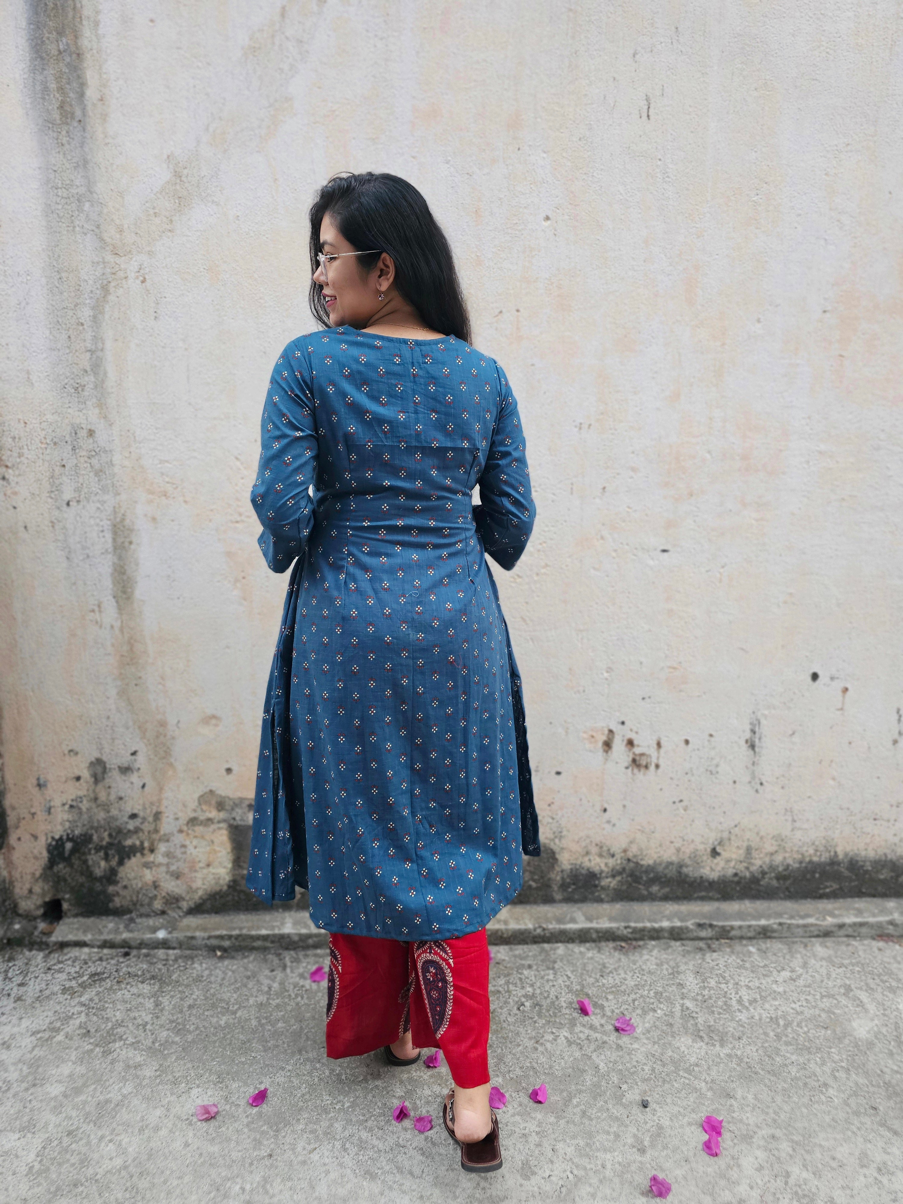 Blue Rust khadi cotton set