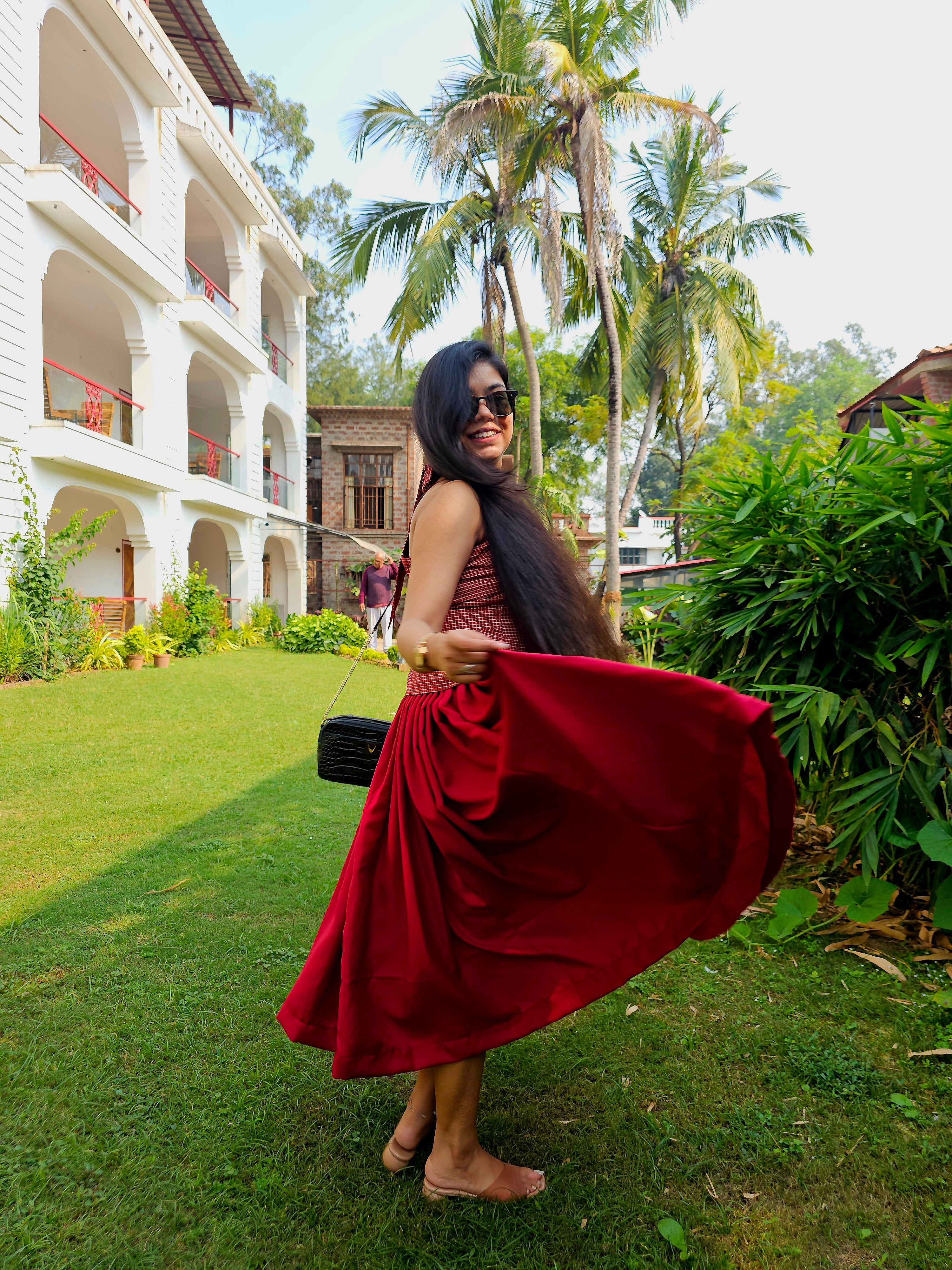 Pashmina Cotton Skirt ( Maroon)