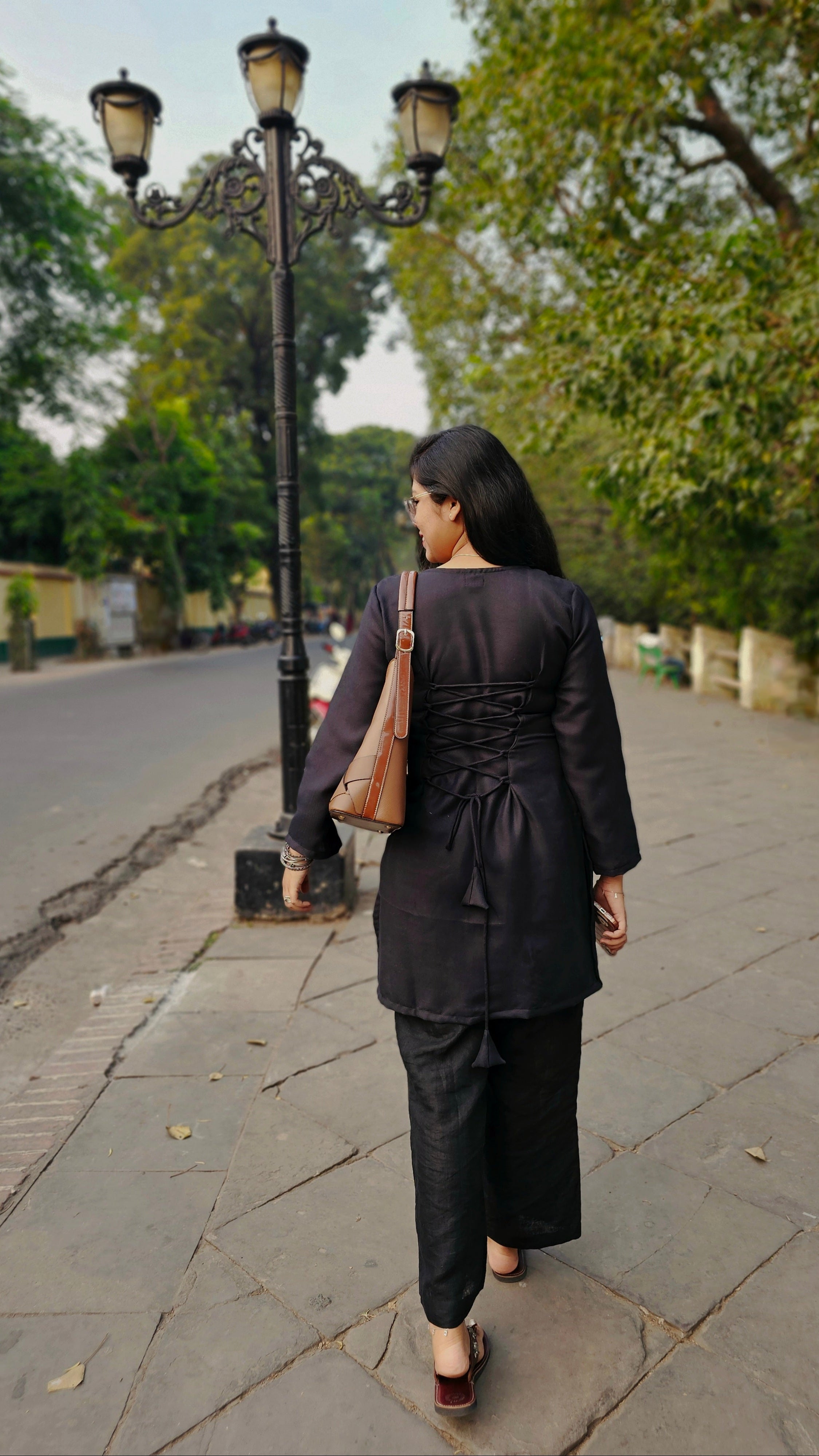 Pashmina Kurta Pant Set (Black)